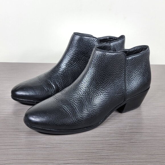 Sam Edelman Petty Chelsea Boot, Black Pebbled Leather, Womens Size 8.5 M / 38.5 - Picture 3 of 13